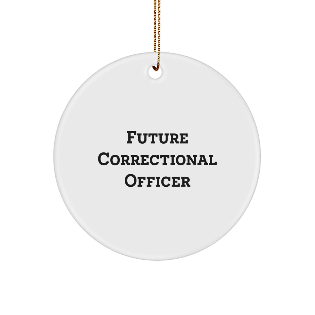 Funny Future Correctional Officer Gifts from Friends for Christmas Unique Circle Ornament, 'As a Correctional Officer, I'm the Boss of My Own Christmas' - Image 1