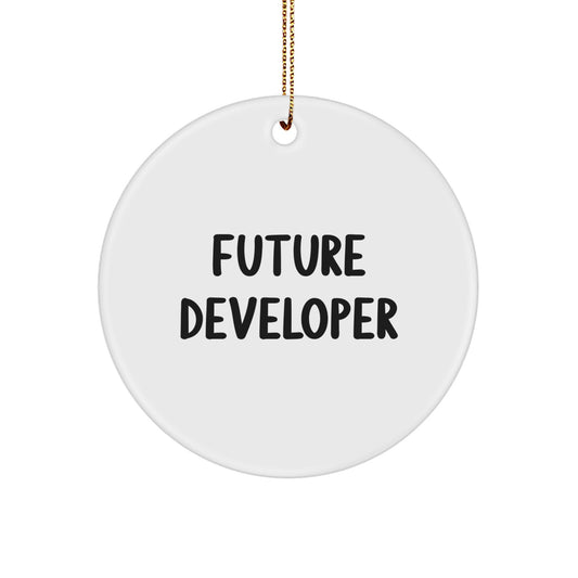 Funny Quote Gifts from Friends for Future Developers - Circle Ornament Christmas Unique - Image 1