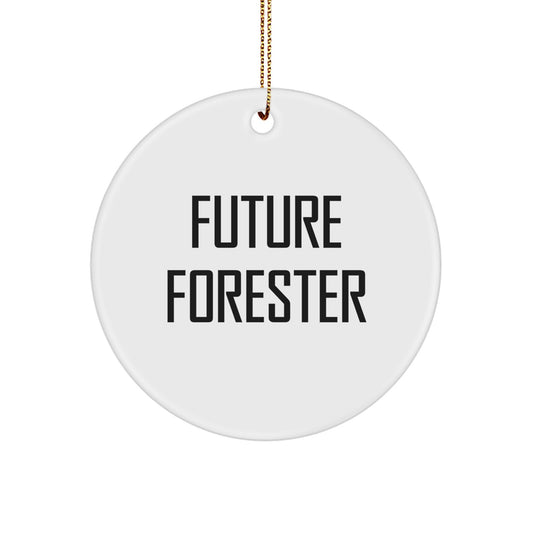 Funny Future Forester Gifts from Dad - Christmas Unique Circle Ornament for Forester Enthusiast, Forester Lover, Forester Fan - Image 1