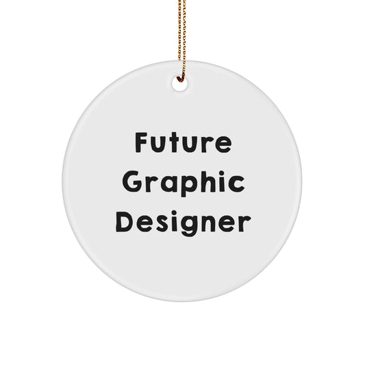 Funny Graphic Designer Gifts from Friends, Christmas Circle Ornament for Future Graphic Designers, 'Believe You Can, You're Halfway There' Quote - Image 1