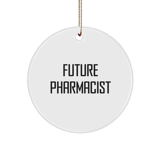 Funny Future Pharmacist Quote Circle Ornament, Gifts from Family to Friends and Coworkers, Perfect for Christmas Unique Gifts, Pharmacist Gifts for Men and Women - Image 1