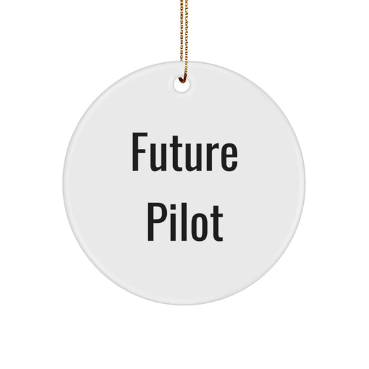 Funny Pilot Quote Circle Ornament, Gifts from Friends for Future Pilots, Christmas Unique Ornaments - Image 1