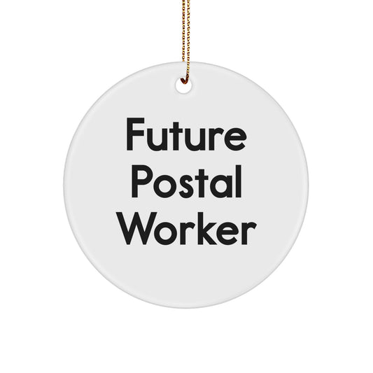 Funny Quote Gifts from Friends to Postal Workers, Circle Ornament for Christmas Unique Presents, Inspirational Future Postal Worker Decorations - Image 1