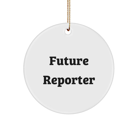 Funny Reporter Circle Ornament Gifts from Friends for Future Reporter at Christmas Time - Image 1