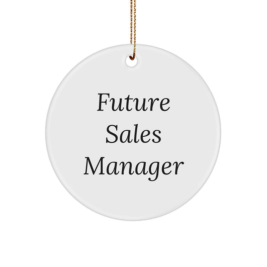 Inspirational Future Sales Manager Gifts for Christmas - 'Believe You Can and You're Halfway There' Circle Ornament from Friends and Family - Image 1