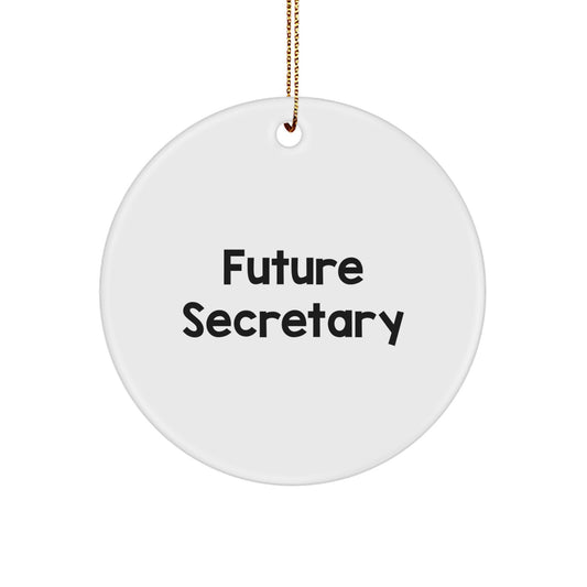 Funny Future Secretary Circle Ornament Gifts from Family for Women Christmas Unique Office Decor - Image 1