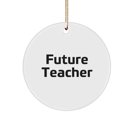 Gifts from Family to Future Teacher - Inspirational Christmas Teacher Circle Ornament, Funny Quote, Teacher Gifts, Circle Ornament, Gifts for Teacher, Teacher Appreciation - Image 1