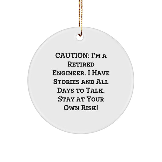 Engineer Gifts from Men - Funny Christmas Circle Ornament for Engineer Friends, Coworkers, or Family with Quote - 2.75\ - Image 1