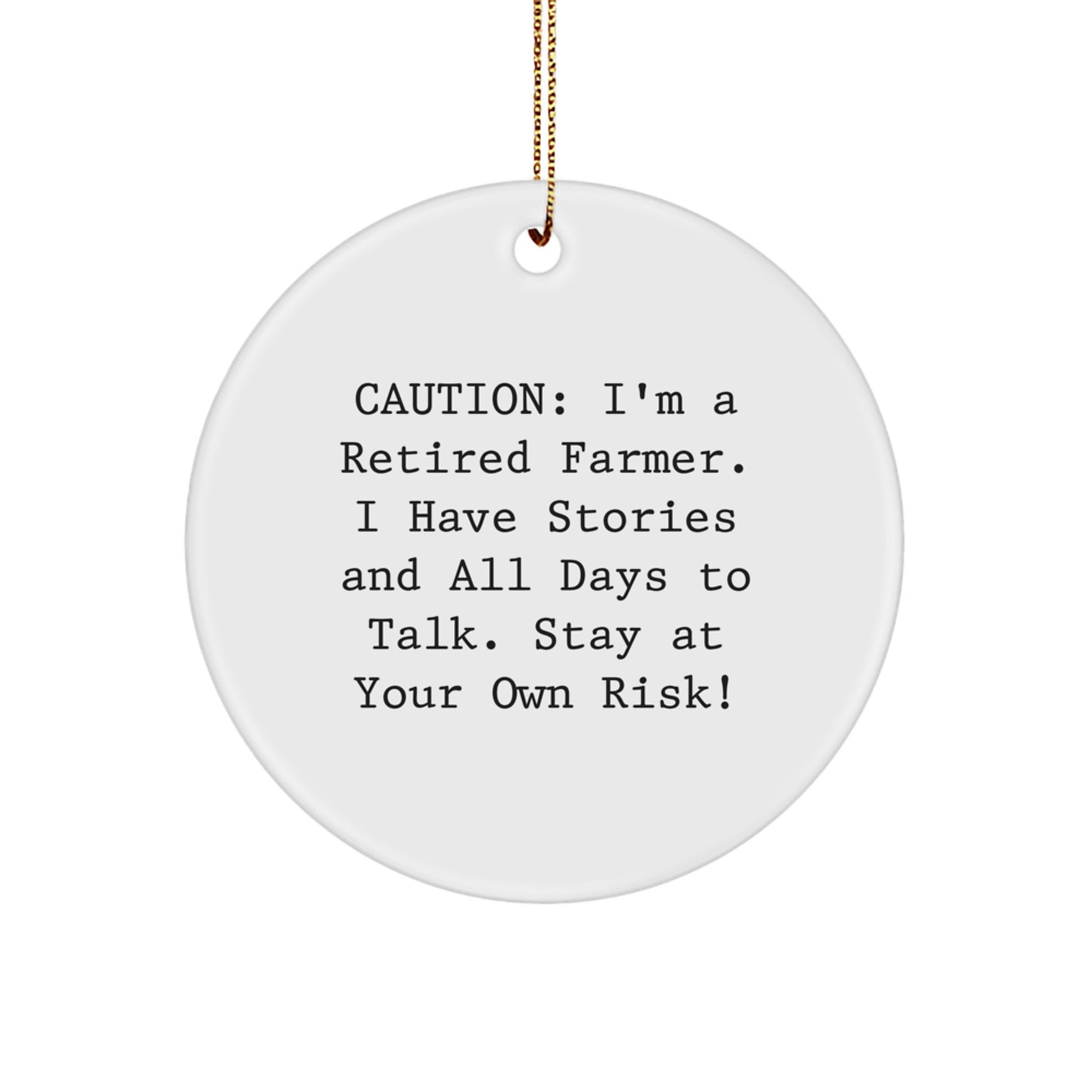 Farmer Gifts, Funny Quote Circle Ornament, Gifts from Men to Farmer, Unique Christmas Unique Gifts for Farmer - Image 1