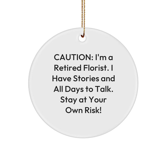 Funny Florist Gifts from Friends, Women, Family - Circle Ornament for Christmas - Image 1