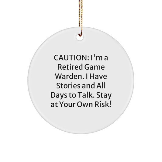 Funny Game Warden Circle Ornament Gifts from Friends and Family for Christmas Unique - Image 1