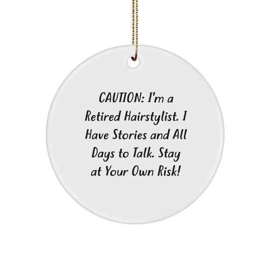 Funny Hairstylist Christmas Unique Gifts from Friends to Friends Circle Ornament - Image 1
