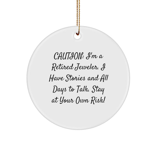 Funny Jeweler Circle Ornament Gifts from Friends to Jeweler Men and Women, Christmas Unique Gifts - Image 1