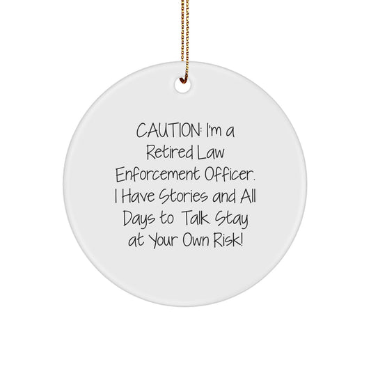 Funny Christmas Unique Gifts for Law Enforcement Officer Circle Ornament with Quote - Unique Law Enforcement Officer Gifts from Friends - Image 1