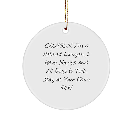 Funny Lawyer Gifts from Men to Lawyer Friends for Christmas Unique Circle Ornament - Image 1