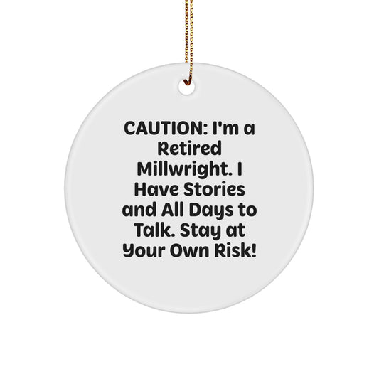 Funny Millwright Gifts from Friends for Christmas Unique Circle Ornaments - Image 1