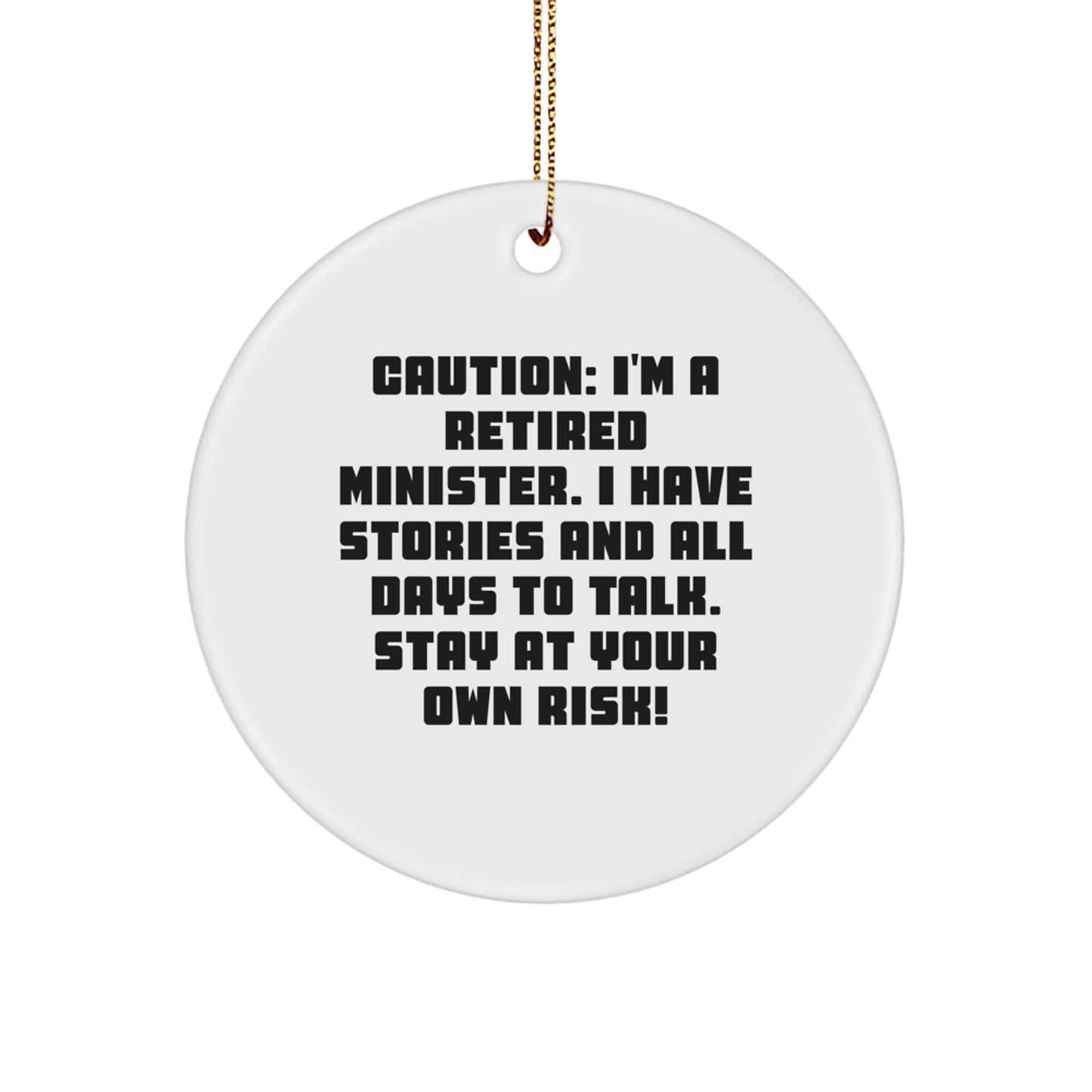Funny Minister Circle Ornament, Gifts from Men to Minister, Christmas Unique Ornament - Image 1