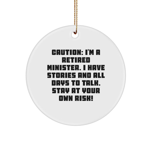 Funny Minister Circle Ornament, Gifts from Men to Minister, Christmas Unique Ornament - Image 1