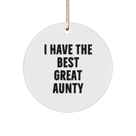 Funny Great Aunty Quote Circle Ornament, Gifts from Family for Aunty, Christmas Unique Gifts - Image 1