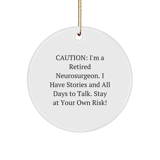 Funny Neurosurgeon Gifts for Men, Christmas Unique Circle Ornament Ideas from Men to Neurosurgeon - Image 1