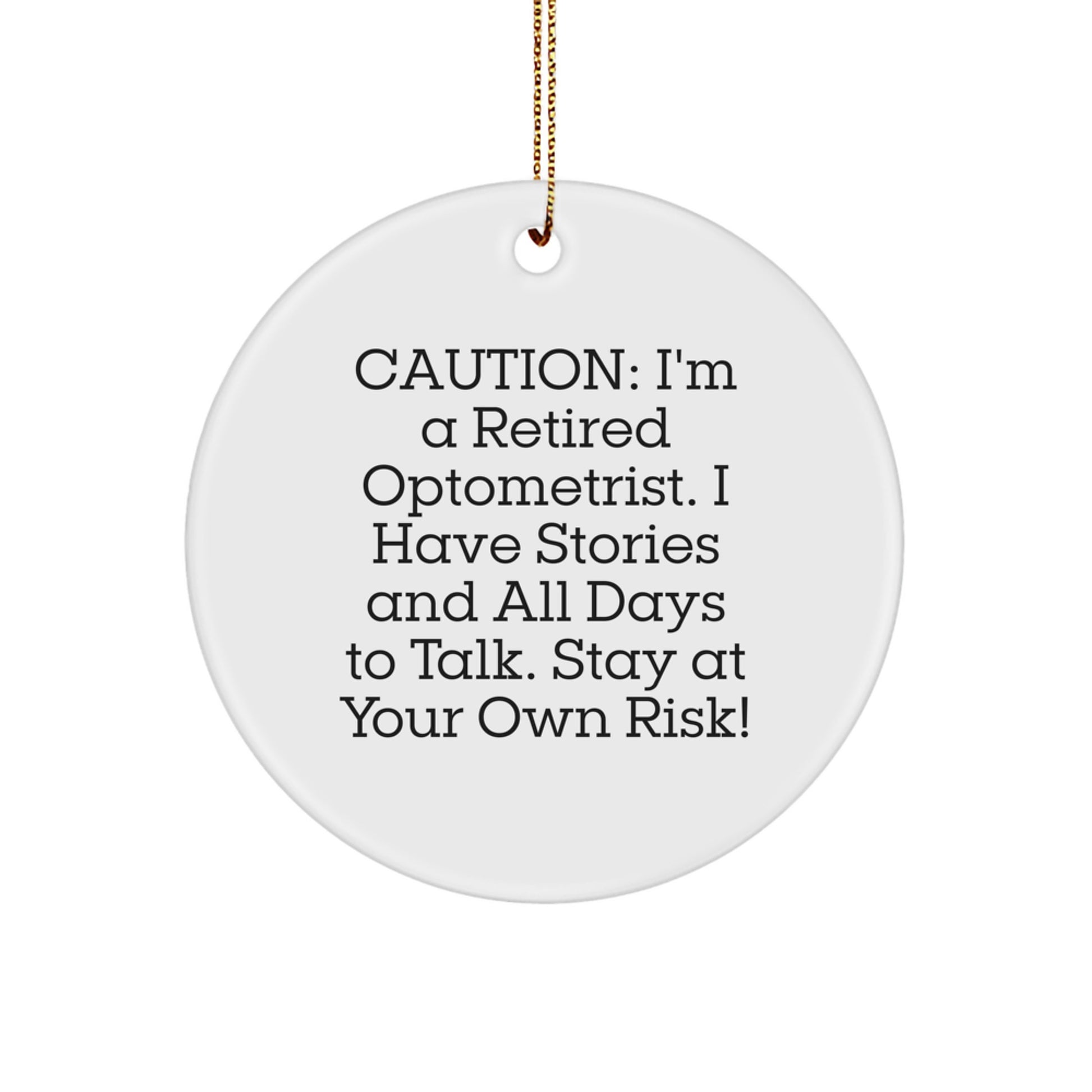 Funny Optometrist Gifts from Friends, Christmas Unique Ideas for Men and Women Circle Ornament - Image 1