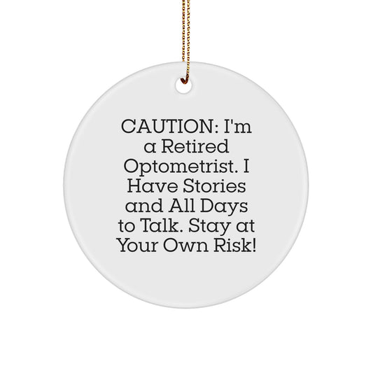 Funny Optometrist Gifts from Friends, Christmas Unique Ideas for Men and Women Circle Ornament - Image 1