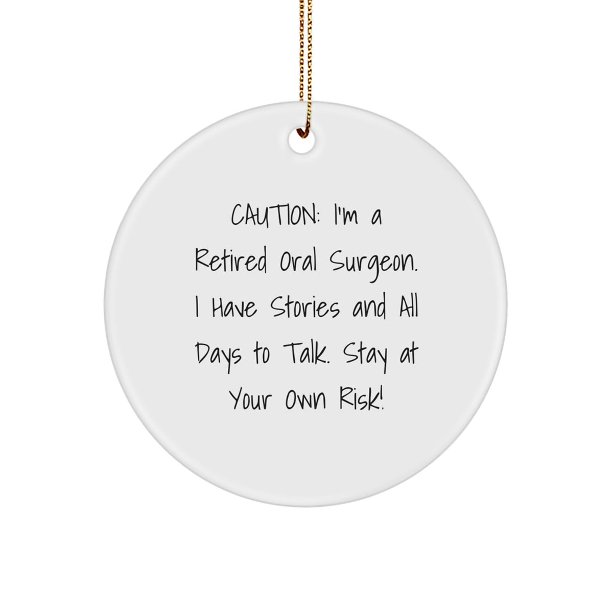 Funny Gifts from Oral Surgeons, Christmas Unique Gifts for Oral Surgeon, Circle Ornament - Image 1