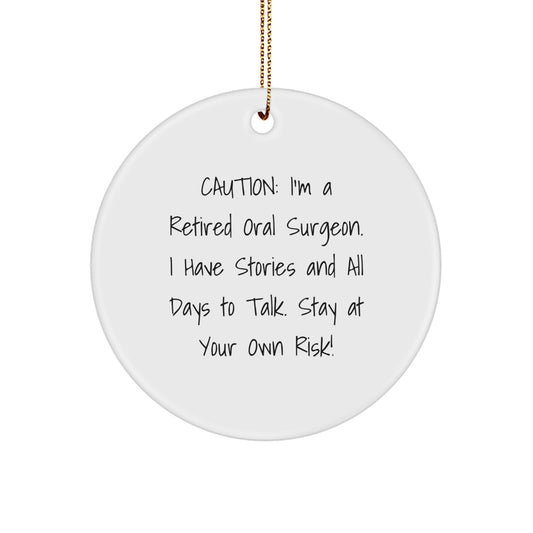 Funny Gifts from Oral Surgeons, Christmas Unique Gifts for Oral Surgeon, Circle Ornament - Image 1