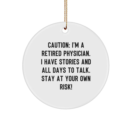 Funny Physician Christmas Circle Ornament Gifts from Family Friends for Him Her - Image 1