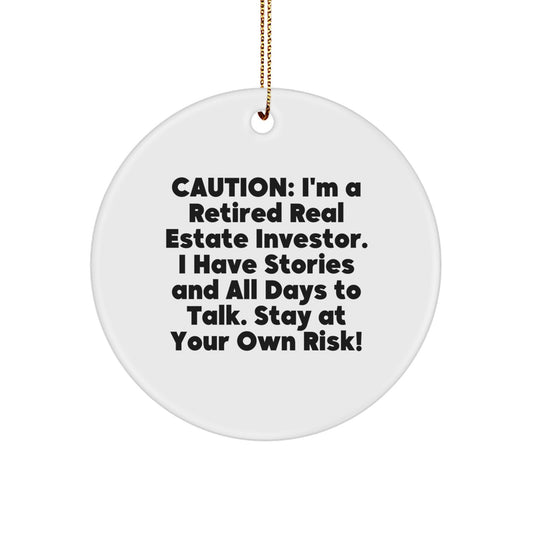 Funny Real Estate Investor Circle Ornament Gifts from Men to Friends, Unique Christmas Decorations for Real Estate Enthusiasts at Home, Office, or Gift Shop - Image 1