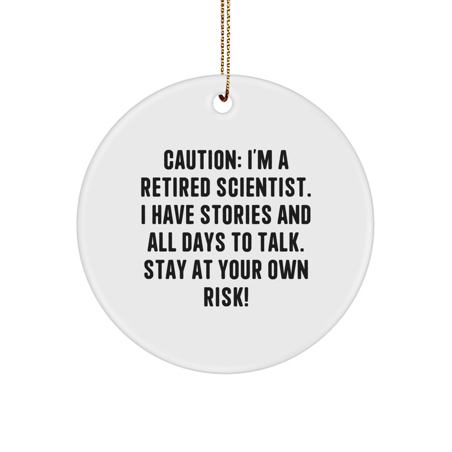 Funny Scientist Gifts from Men to Women, Christmas Unique Gifts for Scientist Friends, Circle Ornament with Sublimation Printing - Image 1