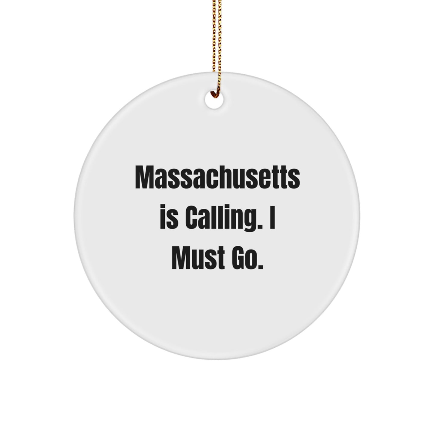 Massachusetts Circle Ornament Gifts from Friends for Christmas - Image 1
