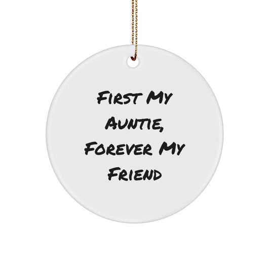 Auntie's Gift from Friends - Forever in My Heart, Circle Ornament - Image 1