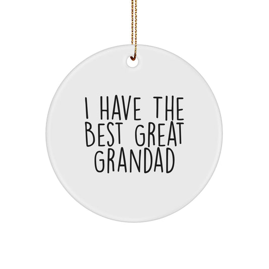 Funny Grandad Gifts, I Have The Best Great Grandads, Christmas Circle Ornament - Image 1