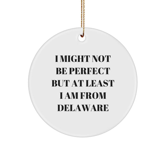 Delaware Gifts from Friends and Family - Circle Ornament with Funny Quote - Christmas Unique Gifts - Image 1