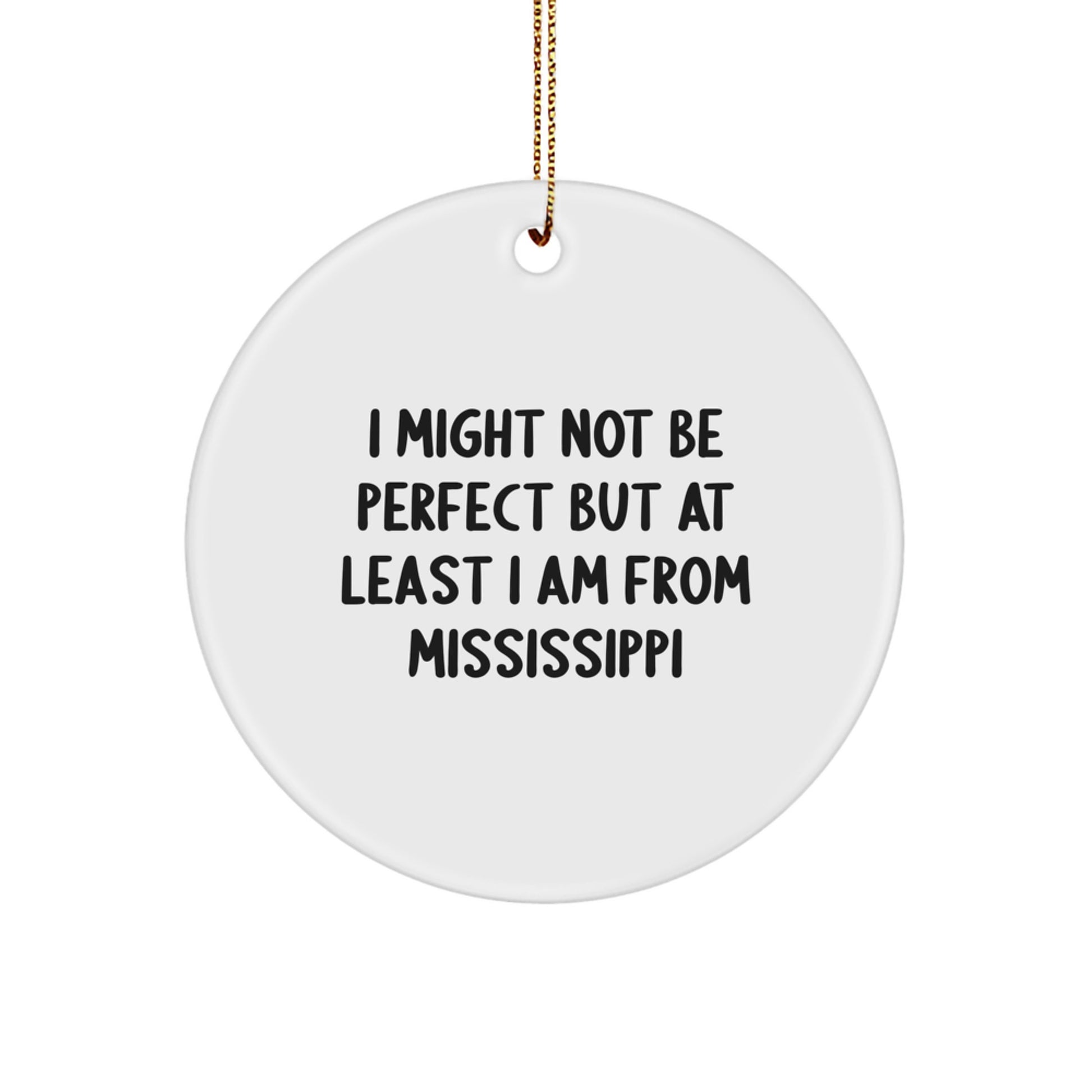 Unique Mississippi Gifts from Friends for Mississippi Men and Women - Funny Circle Ornament for Mississippi Christmas Unique Gifts - Image 1