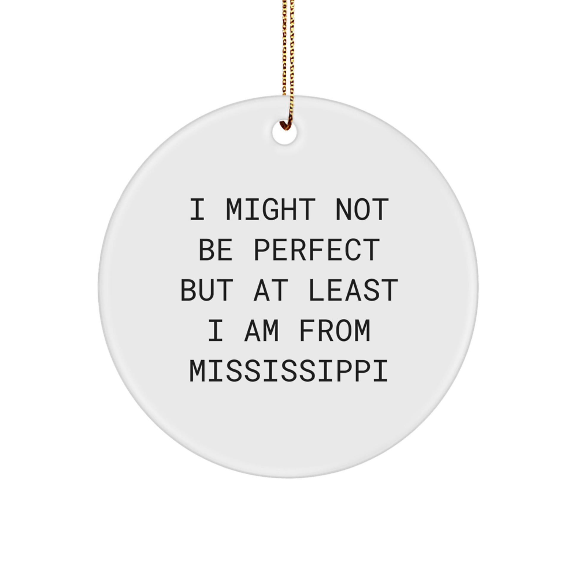 Mississippi Circle Ornament Gifts from Friends and Family for Mississippi Enthusiasts, Funny Quote, Christmas Unique Gifts, Personalized - Image 1