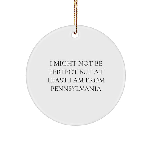 Pennsylvania Proud Circle Ornament, Funny Quote Gifts from Friends, Family, or Coworkers, Unique Christmas Unique Gift Ideas for Men, Women, and Pennsylvania Enthusiasts - Image 1