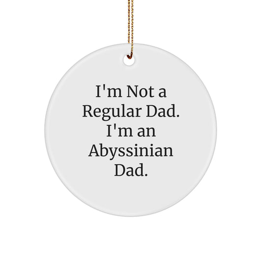 Abyssinian Cat Dad Gifts for Men, Funny Circle Ornament, Gifts from Men to Friends, Family, and Coworkers, Christmas Unique Presents - Image 1