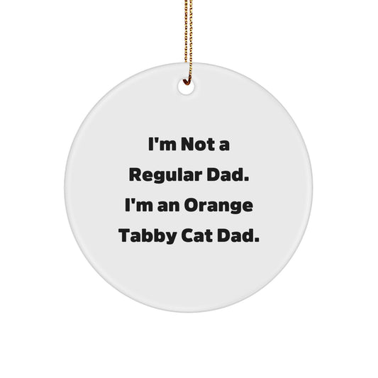 Funny Orange Tabby Cat Dad Christmas Unique Gifts from Men for Family - Circle Ornament - I'm Not A Regular Dad. I'm An Orange Tabby Cat Dad. - Image 1