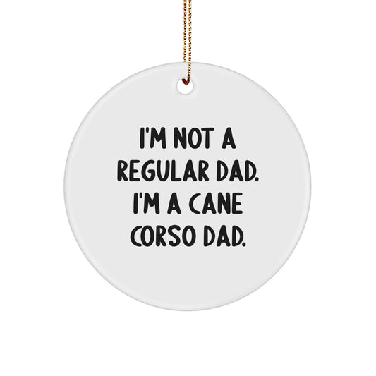 Cute Cane Corso Dog Gifts from Dad, Christmas Circle Ornament for Men, Women, Friends, Family - Image 1