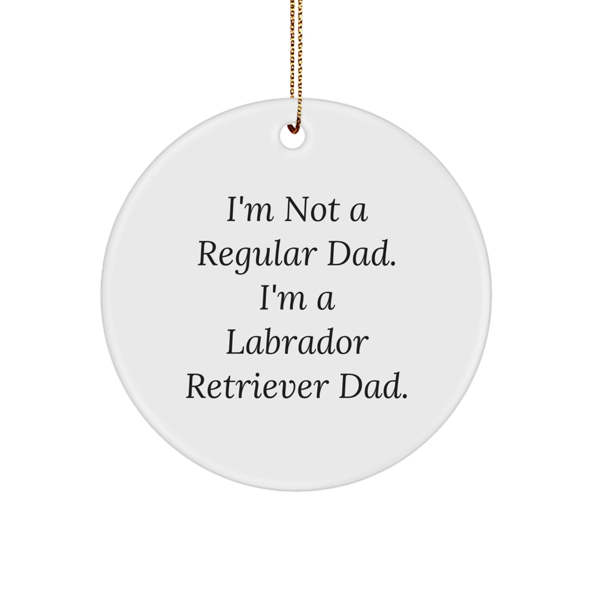 Funny Labrador Retriever Dad Christmas Unique Gifts for Men, Unique Circle Ornaments for Labrador Retriever Dog Lovers, I'm Not A Regular Dad - Image 1