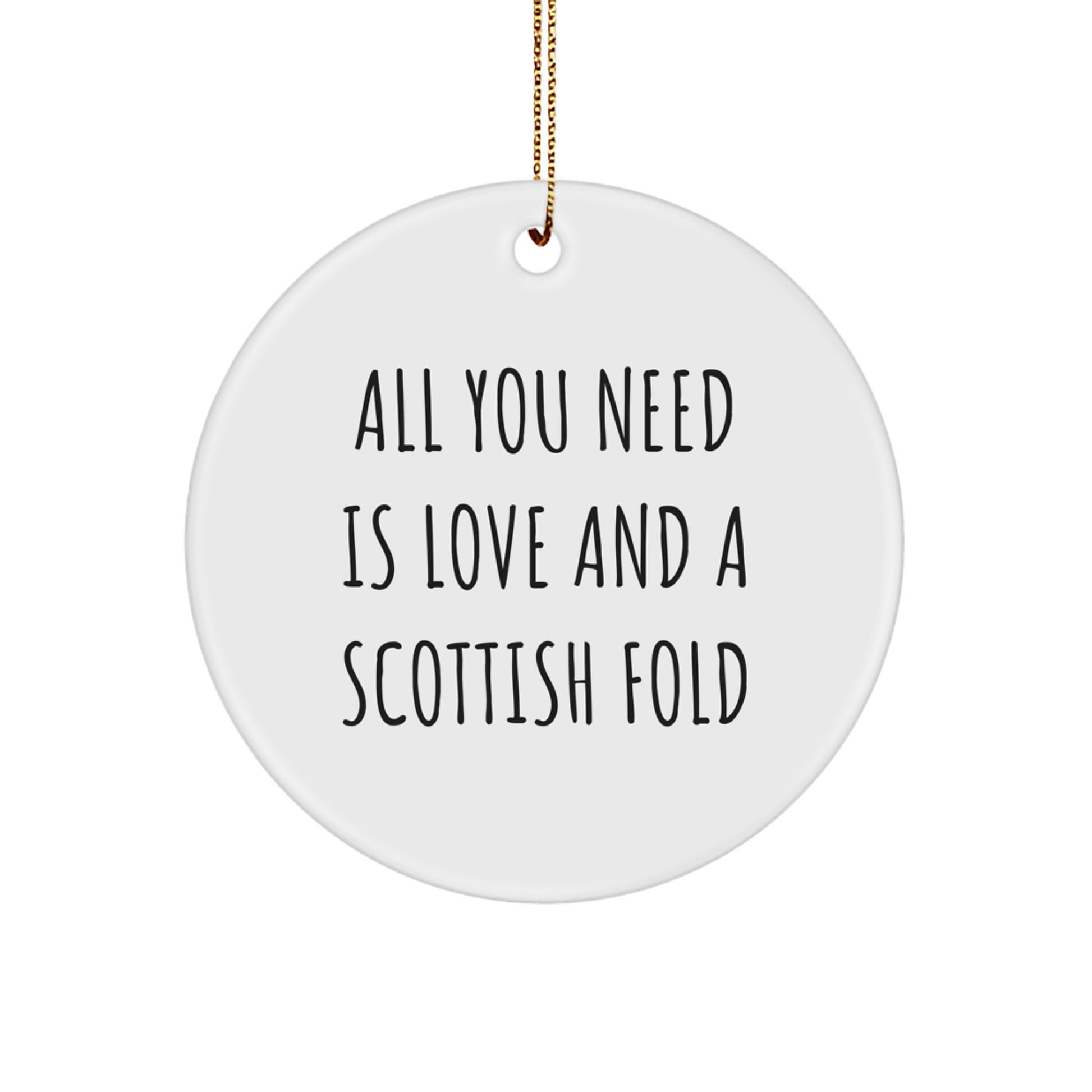 Funny Scottish Fold Cat Circle Ornament Gifts from Friends and Family for Christmas Unique Presents - Image 1