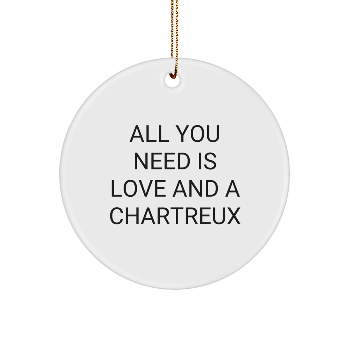 Funny Chartreux Cat Gifts for Men Christmas Circle Ornament from Family Members - Image 1