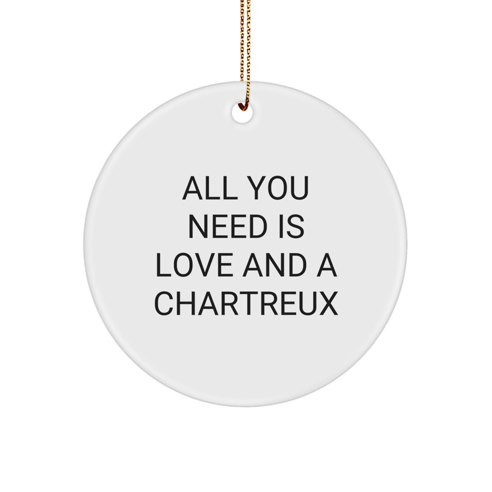 Funny Chartreux Cat Gifts for Men Christmas Circle Ornament from Family Members - Image 1