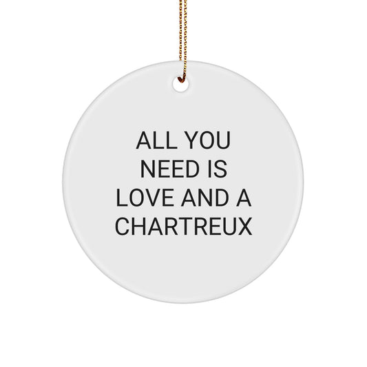 Funny Chartreux Cat Gifts for Men Christmas Circle Ornament from Family Members - Image 1