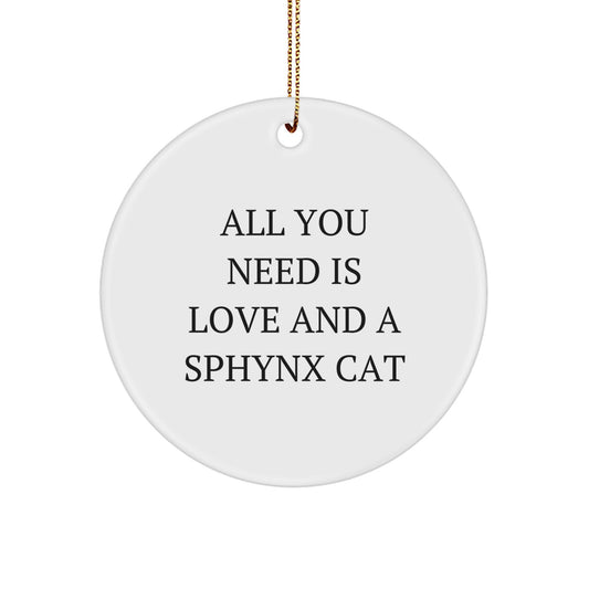 Sphynx Cat Lover Gifts from Men to Women, Funny Circle Ornament for Christmas Unique Gifts for Sphynx Cat Enthusiasts - Image 1