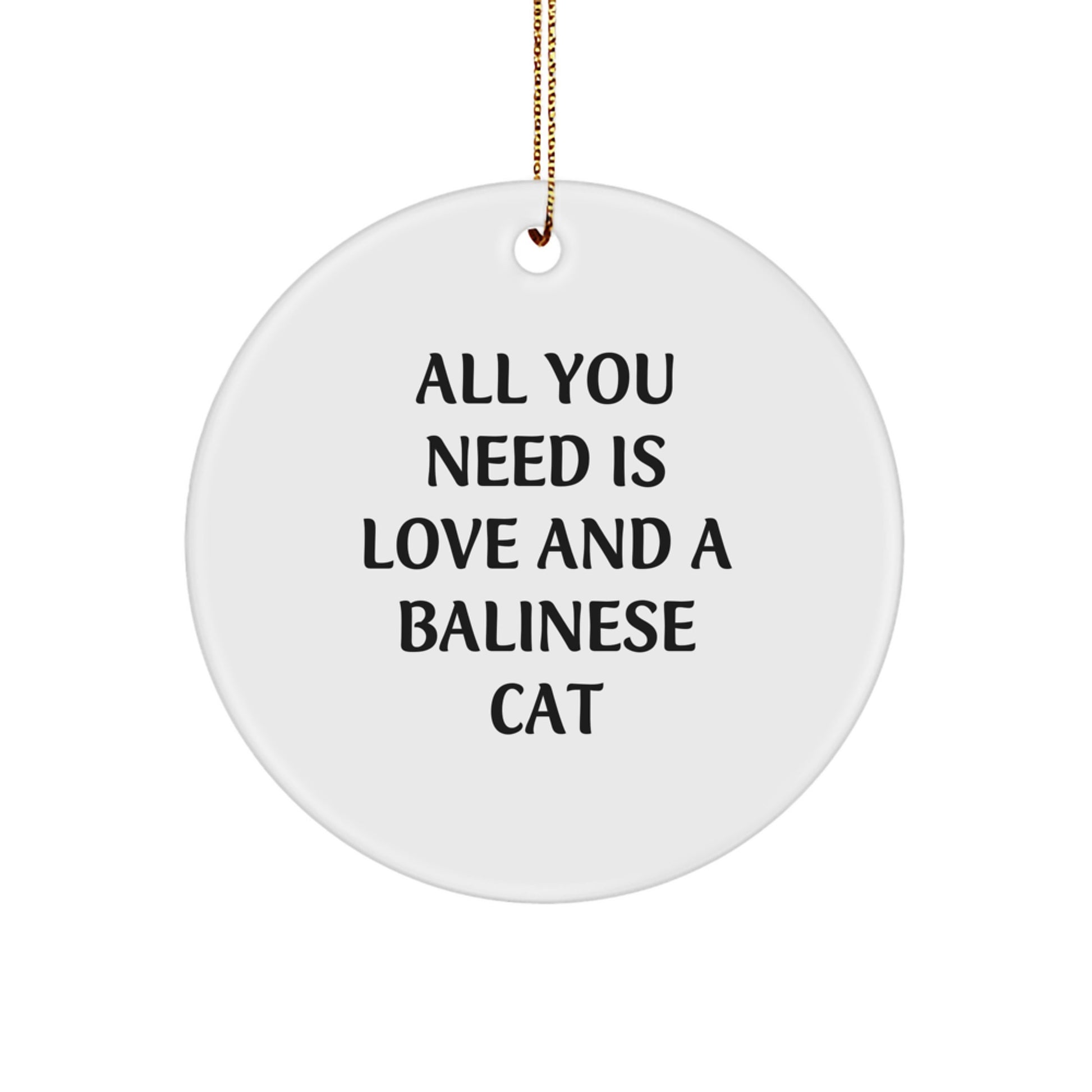 Funny Balinese Cat Christmas Circle Ornament Gifts from Family to Balinese Cat Lovers - Image 1