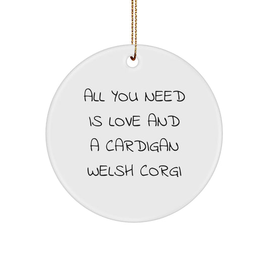 Funny Cardigan Welsh Corgi Dog Christmas Circle Ornament Gifts from Friends and Family - Image 1