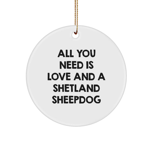 Funny Shetland Sheepdog Christmas Unique Gifts, Circle Ornament for Shetland Sheepdog Lovers from Friends, Family, Men, Women, Coworkers, Gifts for Shetland Sheepdog Enthusiasts - Image 1